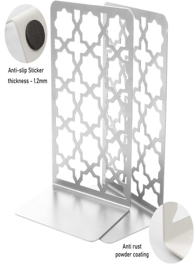 Spillbox حوامل كتب معدنية مانعة للانزلاق من Spillbox | رفوف كتب | طاولة دراسة | ديكور منزلي | حوامل | حافظة | دعامة | قاعدة | شديدة التحمل | طقم | حوامل كتب للمكتب والمنزل - وايت ستار - Image 4